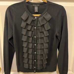 New York & Company black ruffled cardigan Size Small
